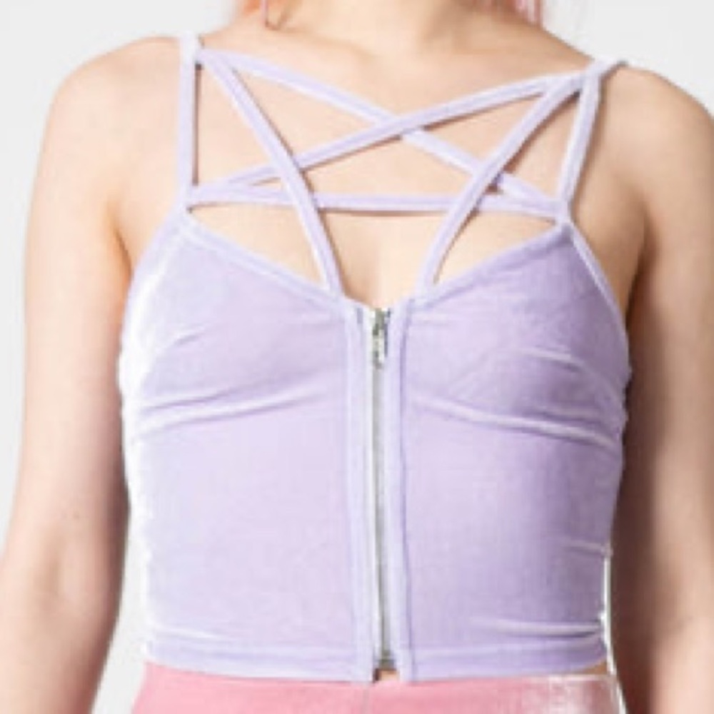 Killstar Pastel Lilac Lost in Sin zip top